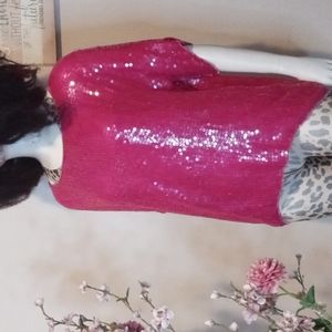 Retro Pink Sequin Top
